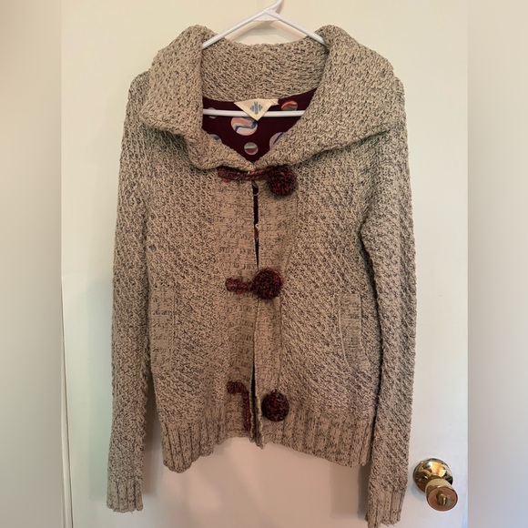 Anthrologie cute knitted jacket with pom pom - Picture 1 of 2